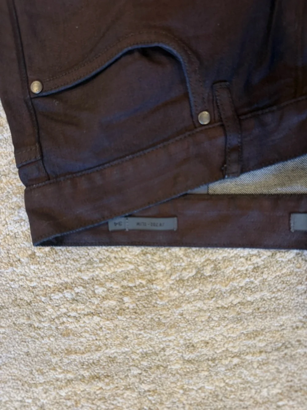 John Varvatos Coated Burgundy Jeans